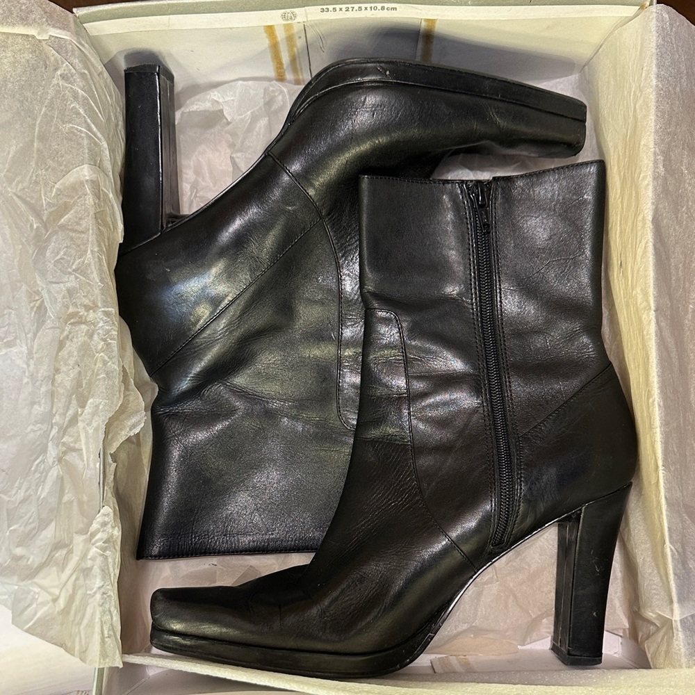 Nine West Sleek Black Heeled Boots